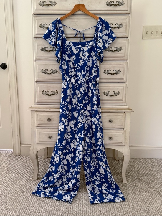 Vici Pants - Blue Floral Boho Jumpsuit
